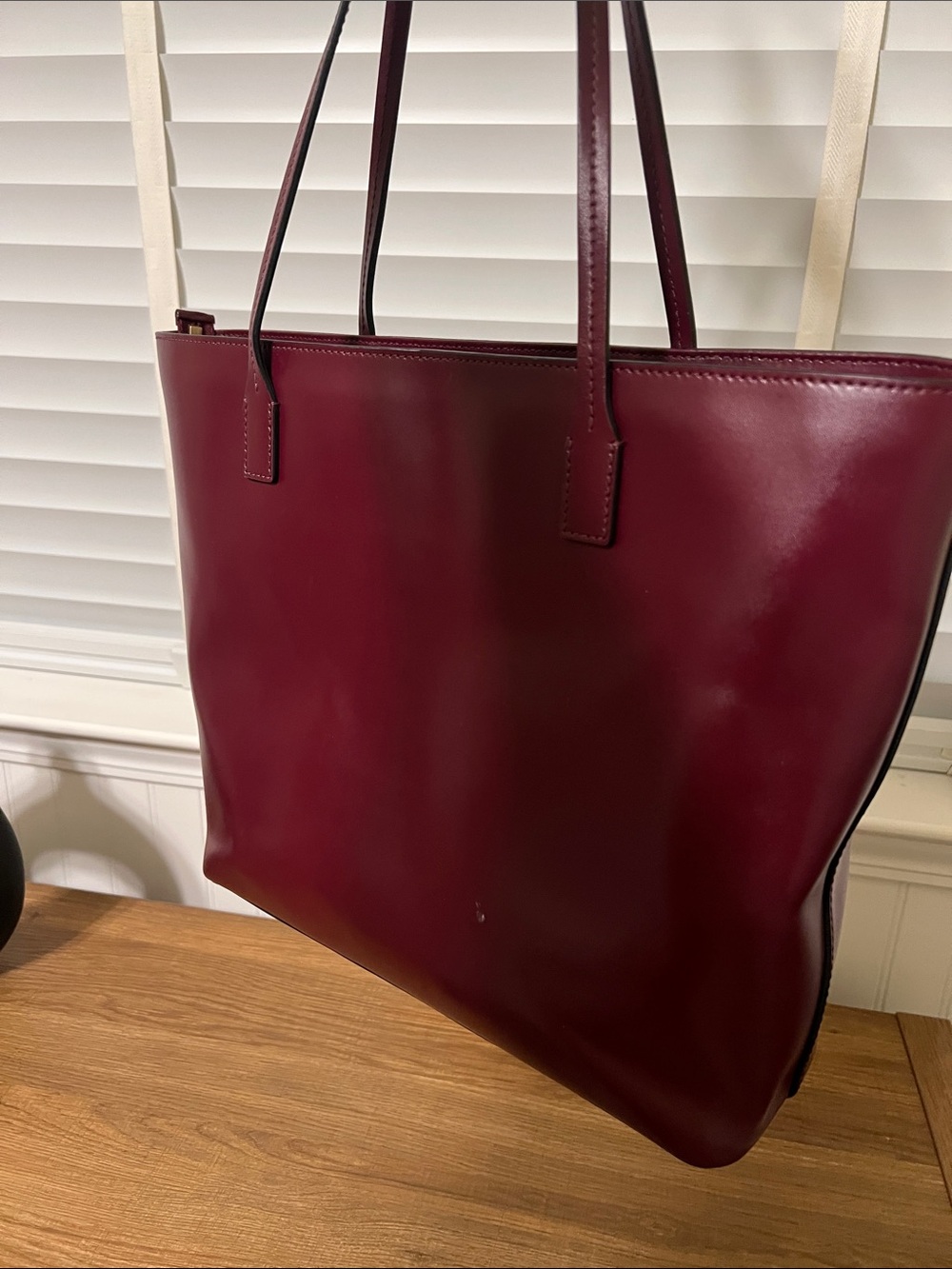 kate spade Wine Red Leather Tote Bag - Picture 11 of 16